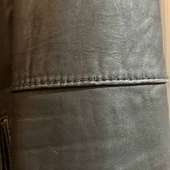 Michael kors grey leather moto jacket dark grey size large - Picture 8 of 10